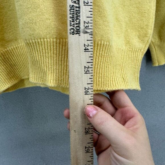 Vintage Lyle & Scott Men's Yellow Pure Lambswool V-Neck Sweater Size 40 - Picture 8 of 10